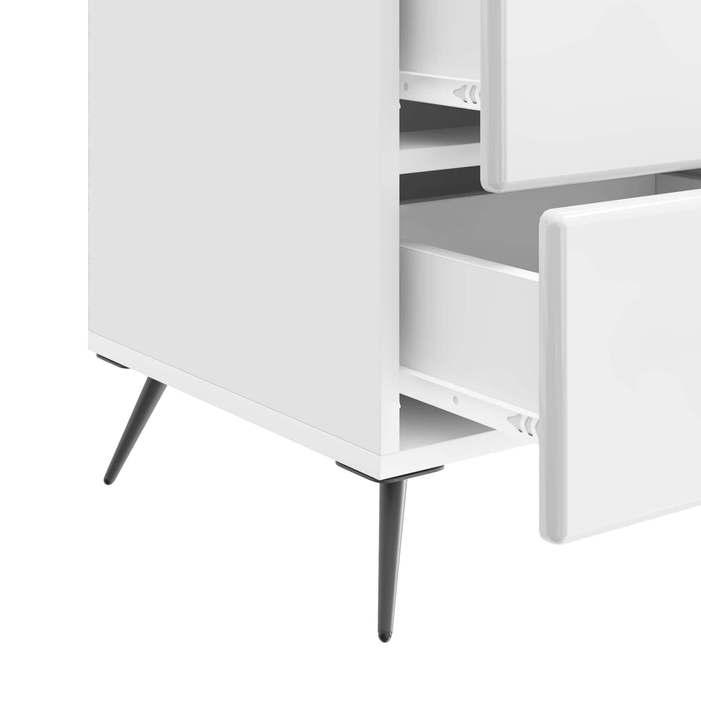 Bedside Cabinet with Drawer High Gloss White 43 x 41 x 66.5 cm