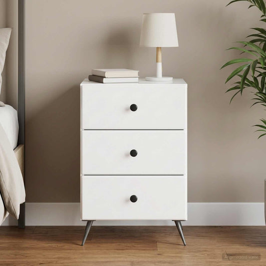 Bedside Cabinet High Gloss White 43 x 41 x 66.5 cm