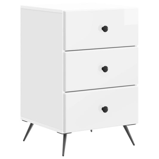 Bedside Cabinet High Gloss White 43 x 41 x 66.5 cm