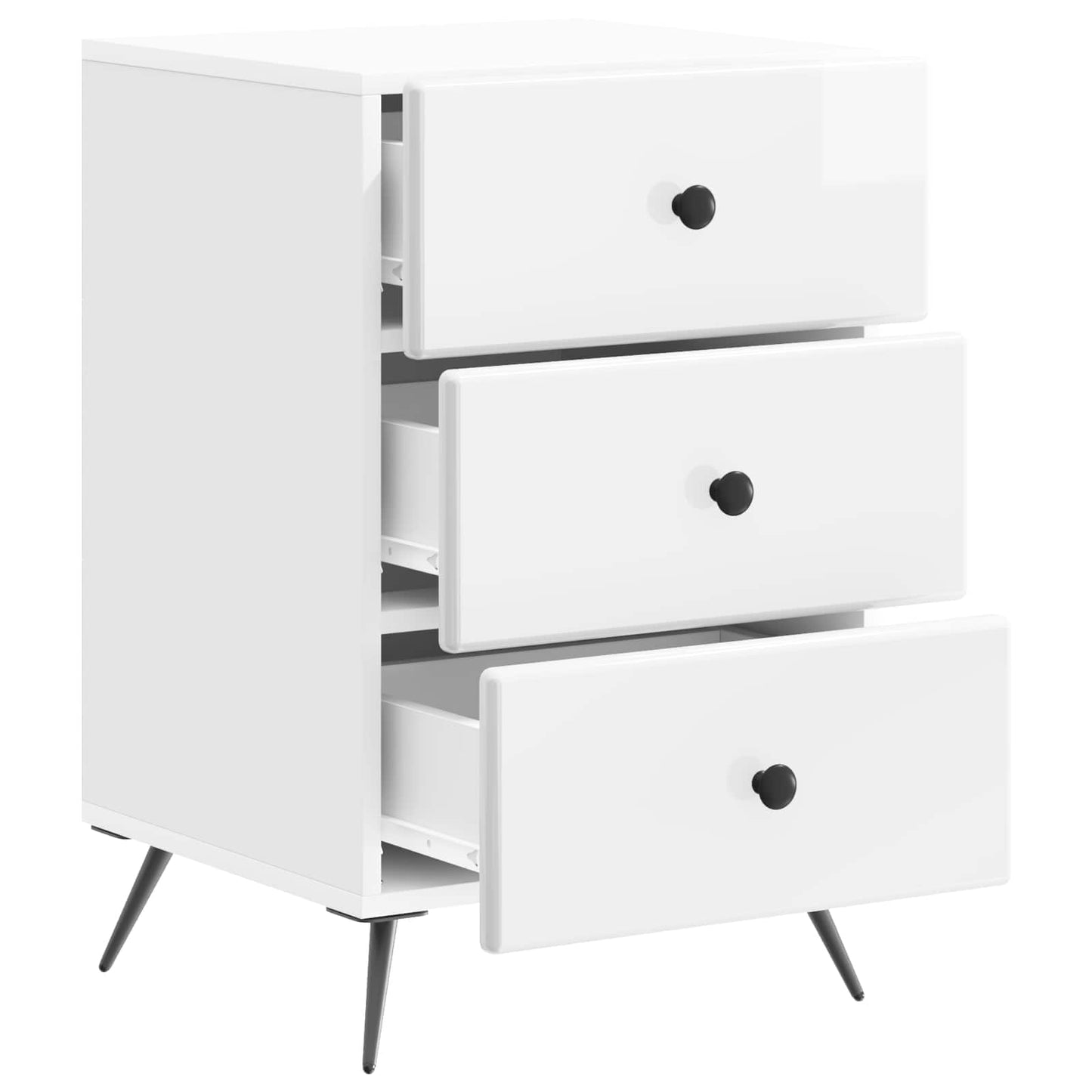 Bedside Cabinet with Drawer High Gloss White 43 x 41 x 66.5 cm