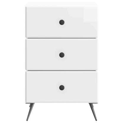 Bedside Cabinet with Drawer High Gloss White 43 x 41 x 66.5 cm