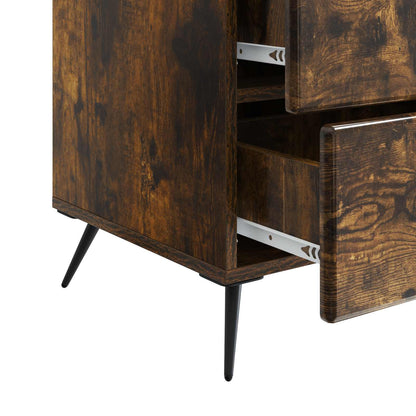 Bedside Cabinet Smoked Oak 43 x 41 x 66.5 cm Engineered Wood