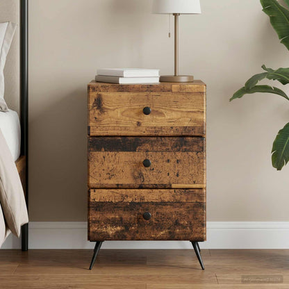 Bedside Cabinet Old Wood 43 x 41 x 66.5 cm Engineered Wood