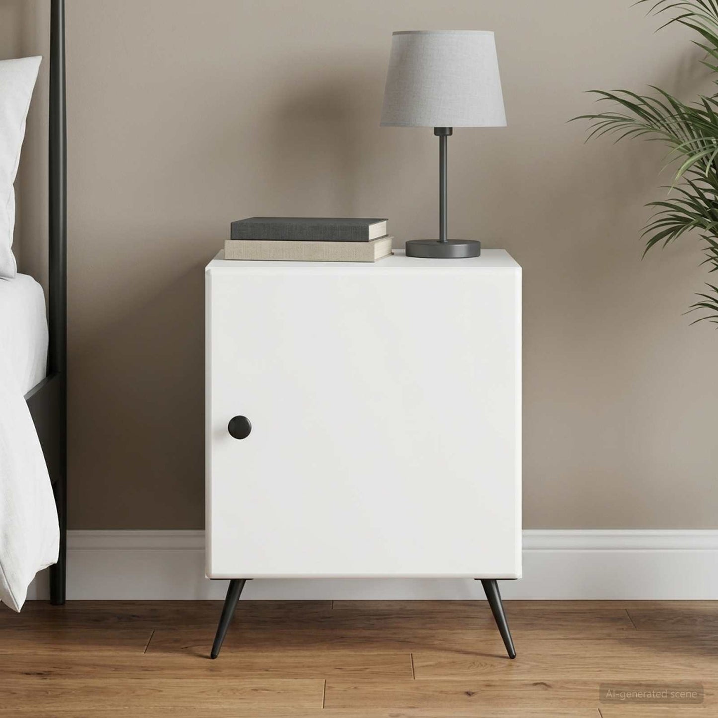 Bedside Cabinet White 43 x 34.5 x 50 cm Engineered Wood