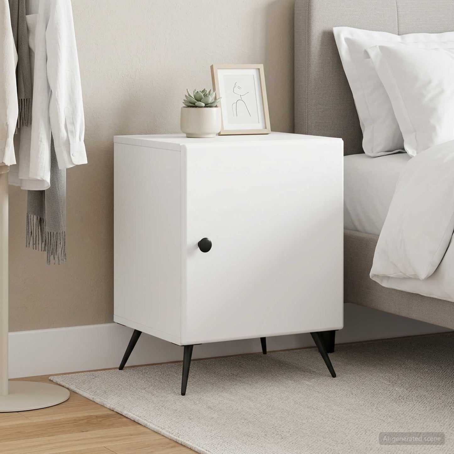 Bedside Cabinet 2 pcs White 43 x 34.5 x 50 cm Engineered Wood