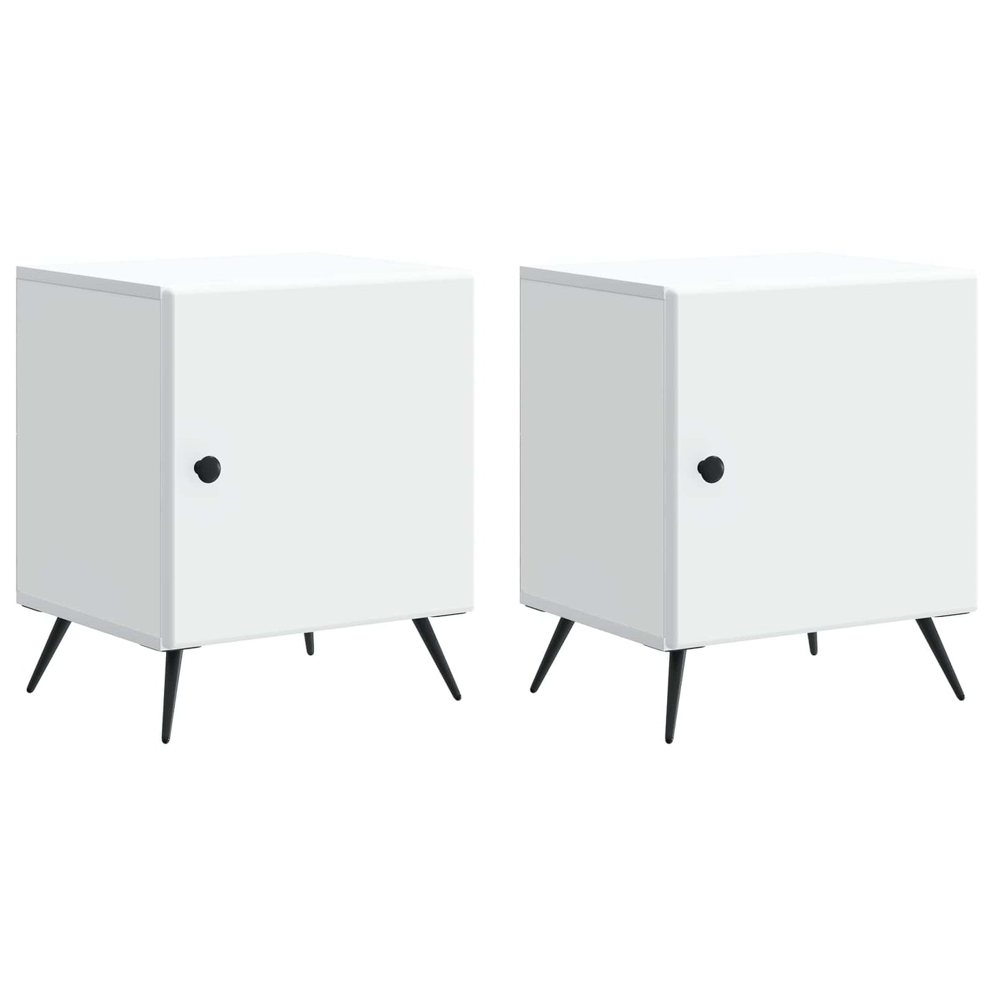 Bedside Cabinet 2 pcs White 43 x 34.5 x 50 cm Engineered Wood