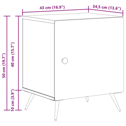 Bedside Cabinet 2 pcs White 43 x 34.5 x 50 cm Engineered Wood