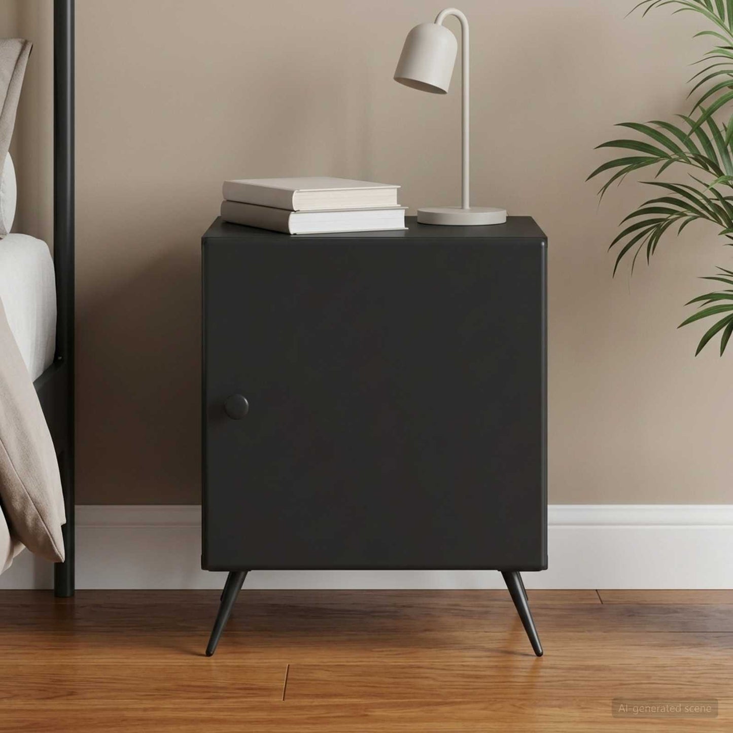 Bedside Cabinet Black 43 x 34.5 x 50 cm Engineered Wood