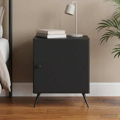 Bedside Cabinet Black 43 x 34.5 x 50 cm Engineered Wood