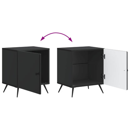 Bedside Cabinet Black 43 x 34.5 x 50 cm Engineered Wood