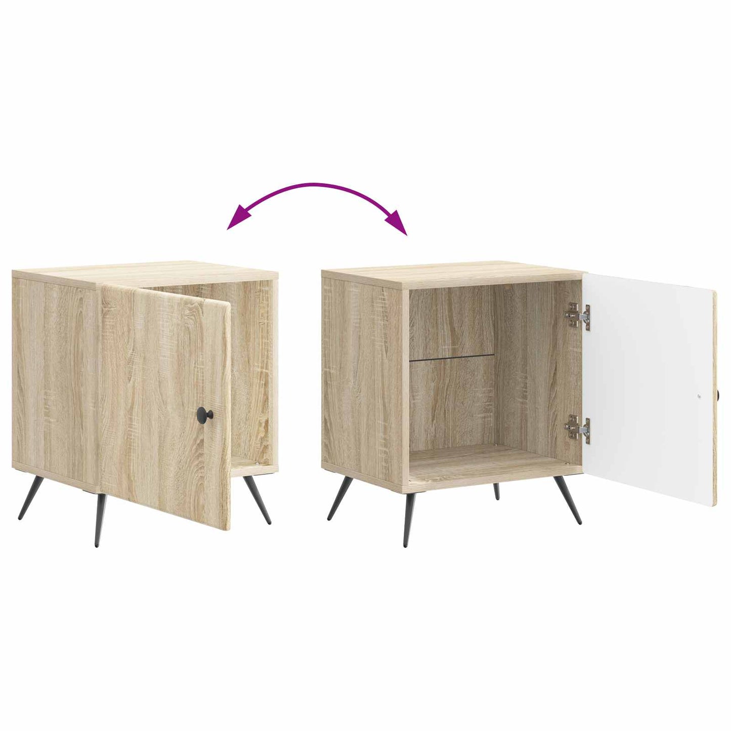 Bedside Cabinet Sonoma Oak 43 x 34.5 x 50 cm Engineered Wood