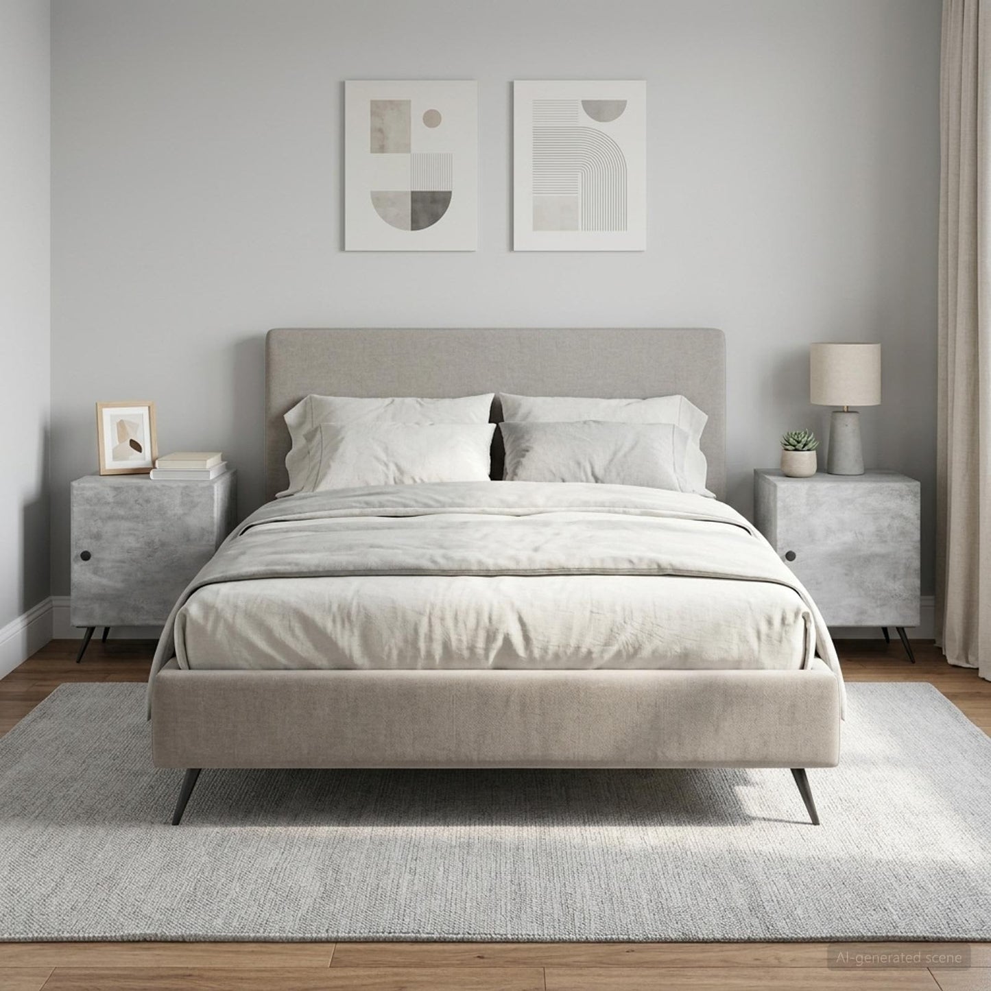 Bedside Cabinet 2 pcs Concrete Grey 43 x 34.5 x 50 cm