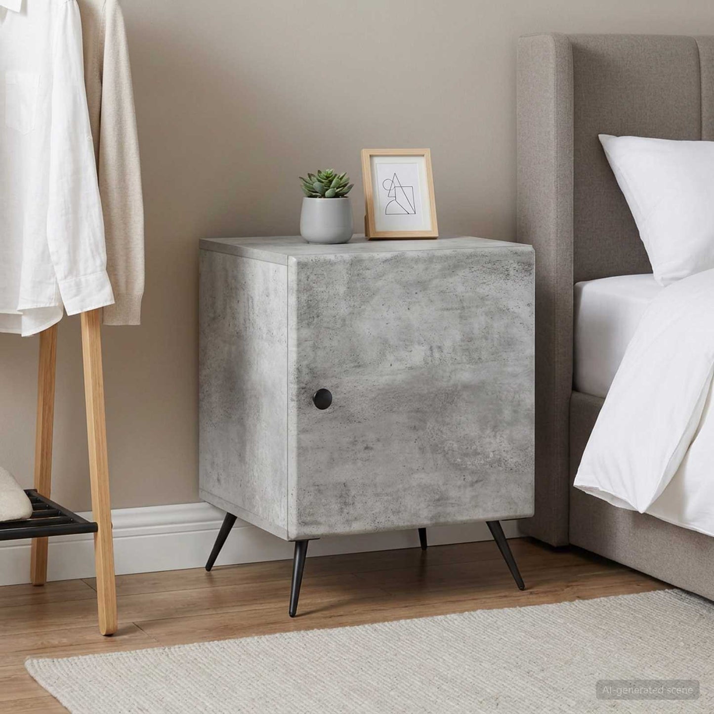 Bedside Cabinet 2 pcs Concrete Grey 43 x 34.5 x 50 cm