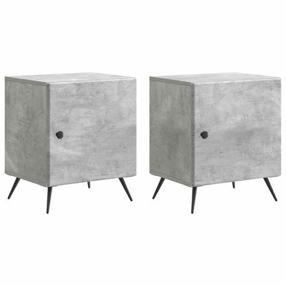 Bedside Cabinet 2 pcs Concrete Grey 43 x 34.5 x 50 cm