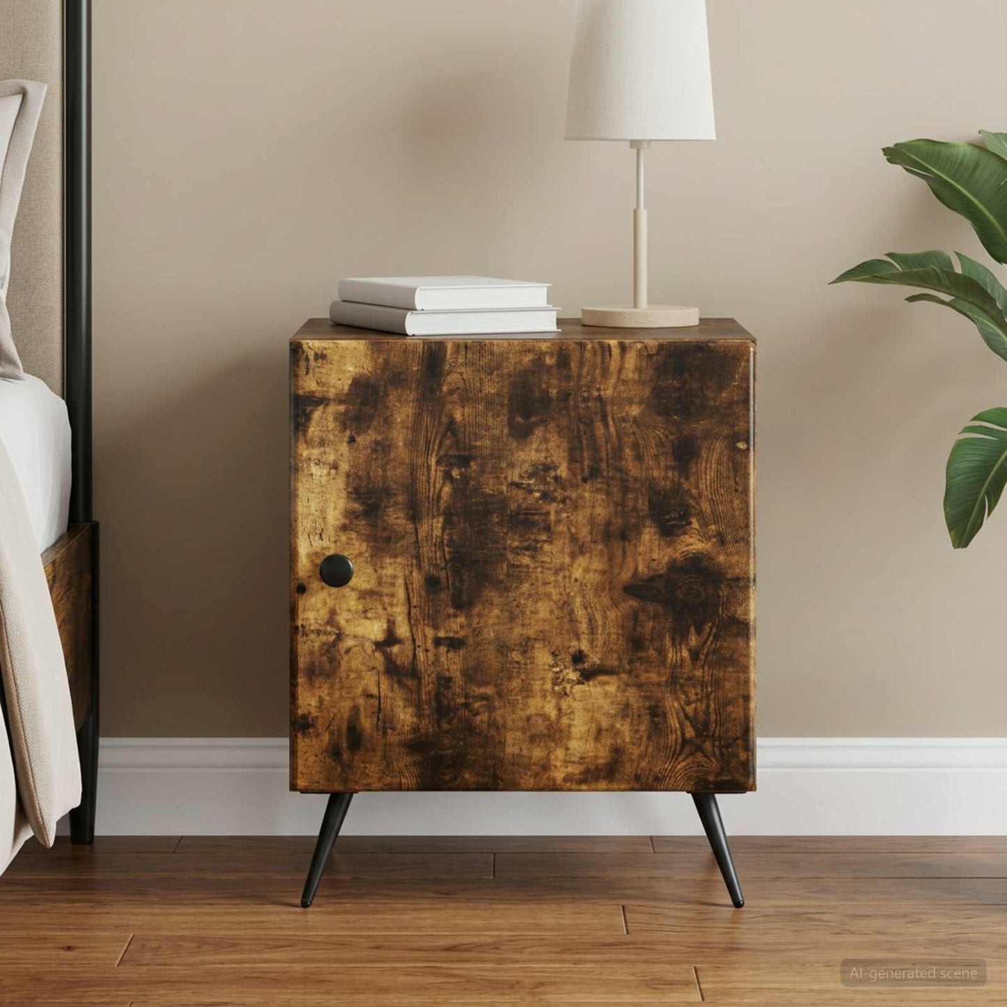 Bedside Cabinet Smoked Oak 43 x 34.5 x 50 cm Engineered Wood
