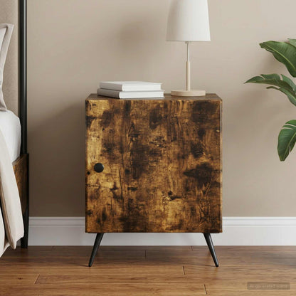 Bedside Cabinet Smoked Oak 43 x 34.5 x 50 cm Engineered Wood