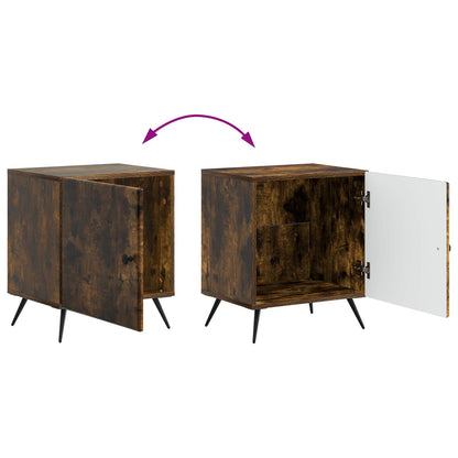 Bedside Cabinet Smoked Oak 43 x 34.5 x 50 cm Engineered Wood