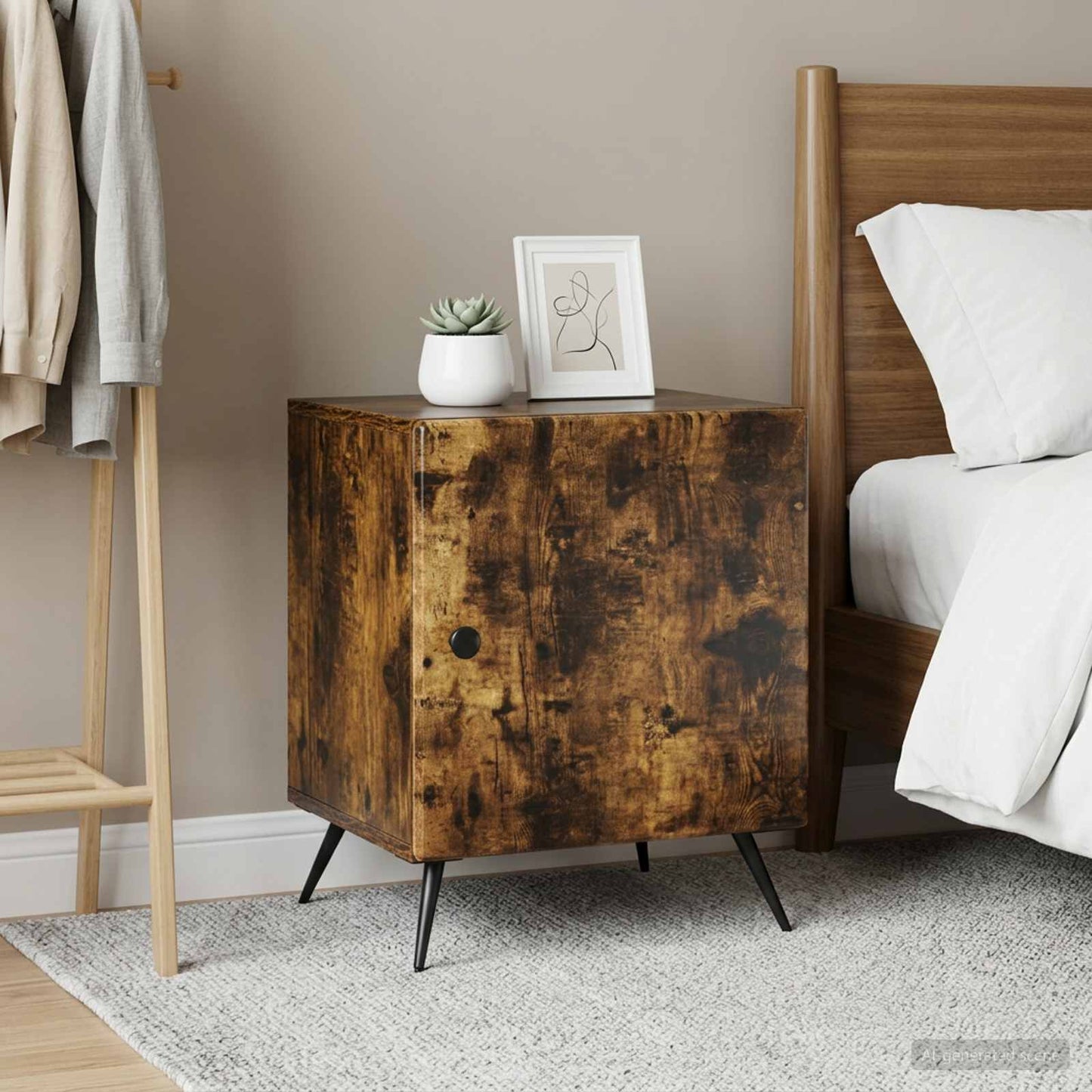 Bedside Cabinet 2 pcs Smoked Oak 43 x 34.5 x 50 cm