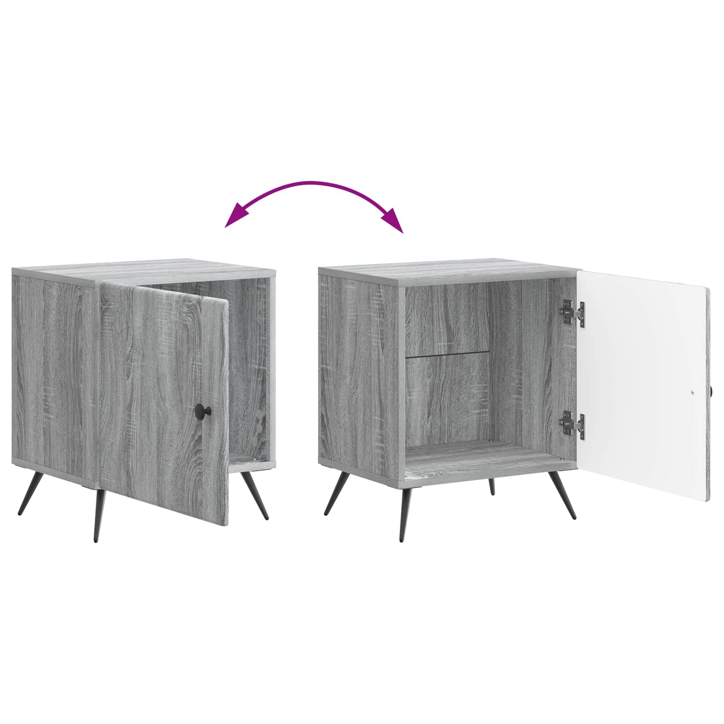 Bedside Cabinet Grey Sonoma 43 x 34.5 x 50 cm Engineered Wood