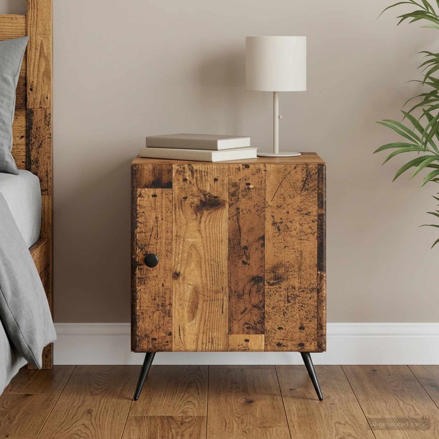 Bedside Cabinet Old Wood 43 x 34.5 x 50 cm Engineered Wood