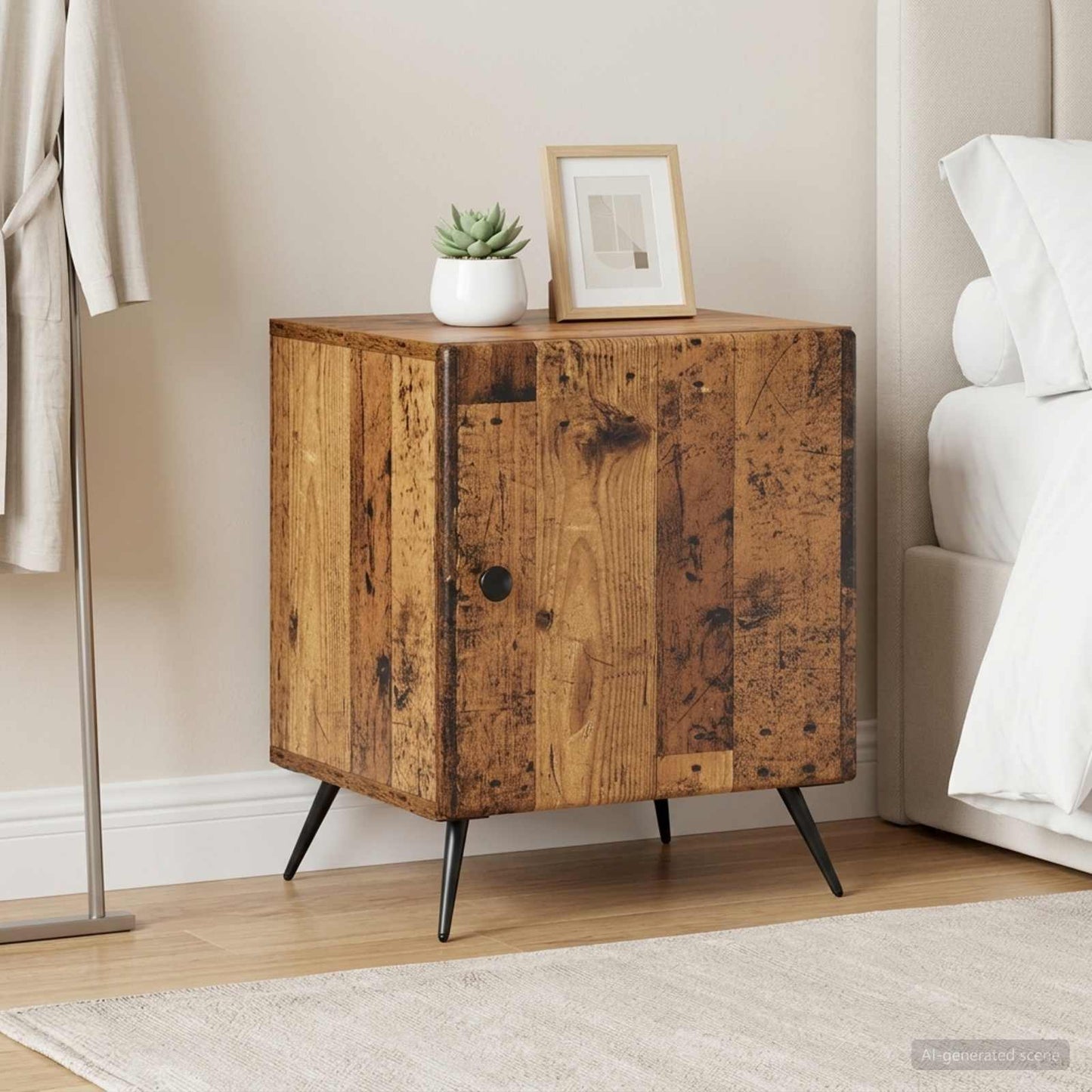 Bedside Cabinet 2 pcs Old Wood 43 x 34.5 x 50 cm
