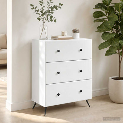 Drawer Cabinet White 66 x 34.5 x 90 cm Engineered Wood