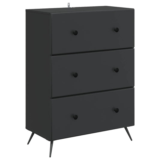 Drawer Cabinet 66 x 34.5 x 90 cm Engineered Wood Black