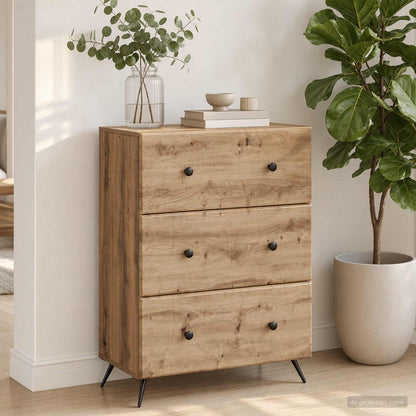 Drawer Cabinet 66 x 34.5 x 90 cm Engineered Wood Artisan Oak