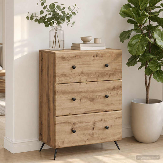 Drawer Cabinet 66 x 34.5 x 90 cm Engineered Wood Artisan Oak