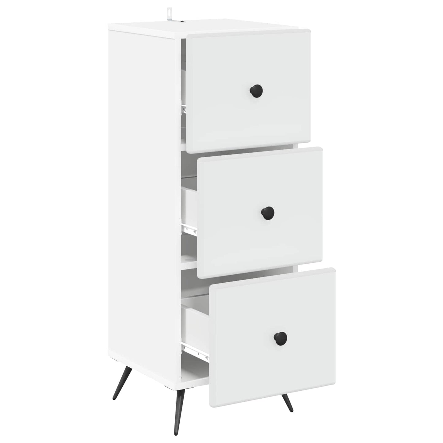 Drawer Cabinet White 33 x 34.5 x 90 cm Engineered Wood