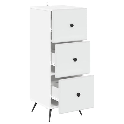 Drawer Cabinet White 33 x 34.5 x 90 cm Engineered Wood