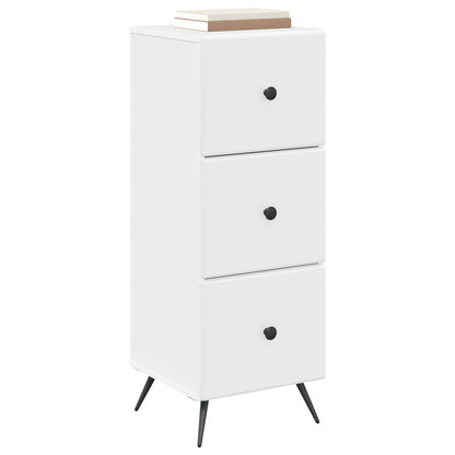 Drawer Cabinet White 33 x 34.5 x 90 cm Engineered Wood