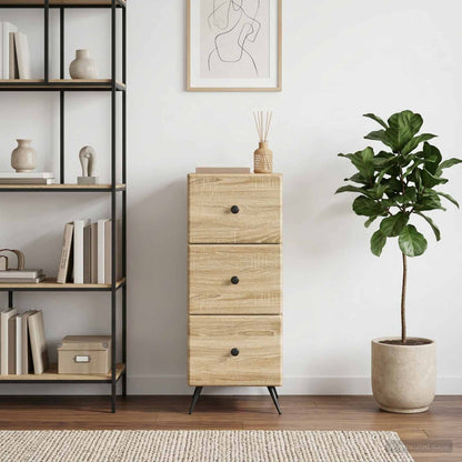 Drawer Cabinet Sonoma Oak 33 x 34.5 x 90 cm Engineered Wood