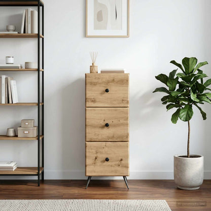 Drawer Cabinet 33 x 34.5 x 90 cm Engineered Wood Artisan Oak