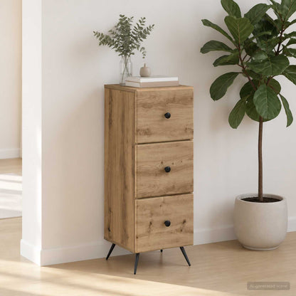Drawer Cabinet 33 x 34.5 x 90 cm Engineered Wood Artisan Oak