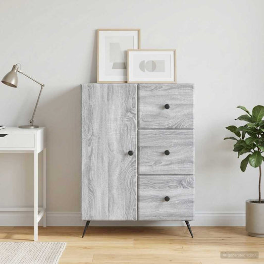 Sideboard Grey Sonoma 66 x 34.5 x 90 cm Engineered Wood