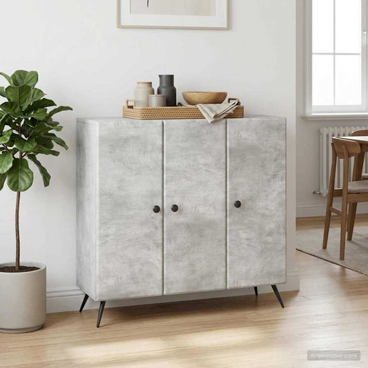 Sideboard Concrete Grey 89 x 34.5 x 80 cm Engineered Wood