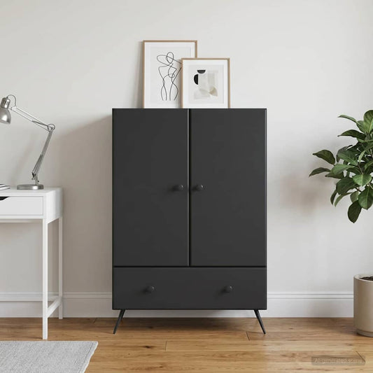 Sideboard Black 66 x 34.5 x 95 cm Engineered Wood