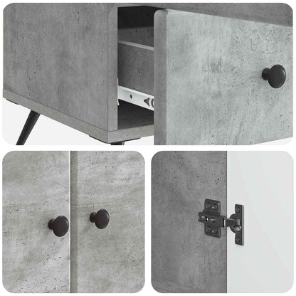 Sideboard Concrete Grey 66 x 34.5 x 95 cm Engineered Wood
