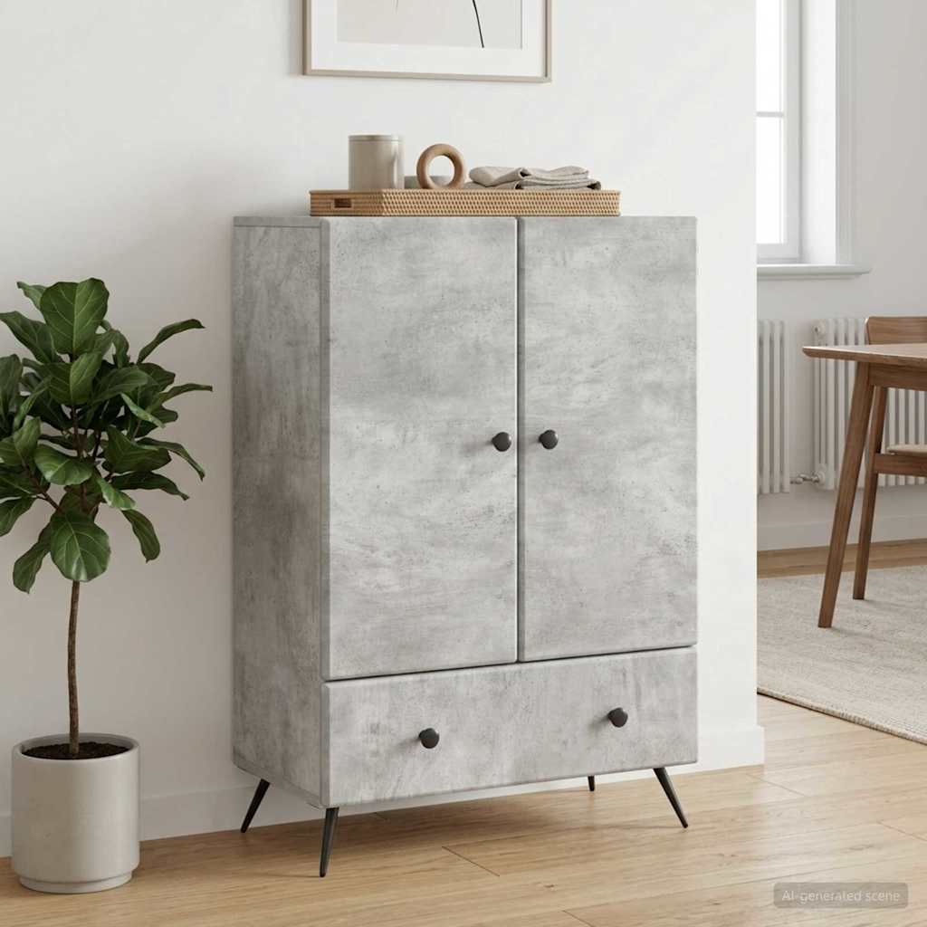 Sideboard Concrete Grey 66 x 34.5 x 95 cm Engineered Wood