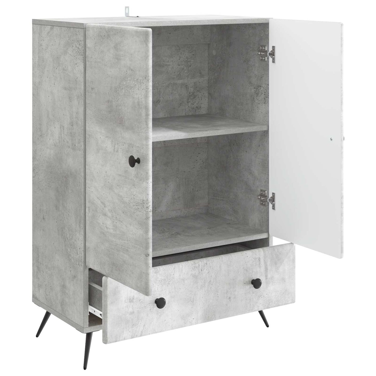 Sideboard Concrete Grey 66 x 34.5 x 95 cm Engineered Wood