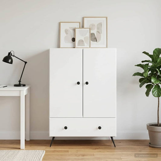 Sideboard High Gloss White 66 x 34.5 x 95 cm Engineered Wood
