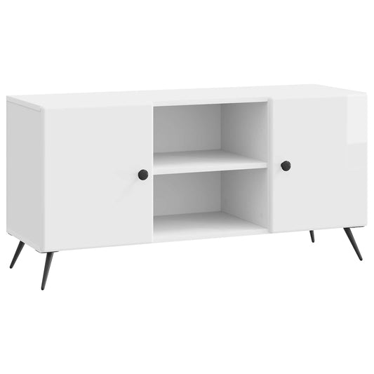 TV Cabinet 102 x 34.5 x 50 cm High Gloss White Engineered Wood