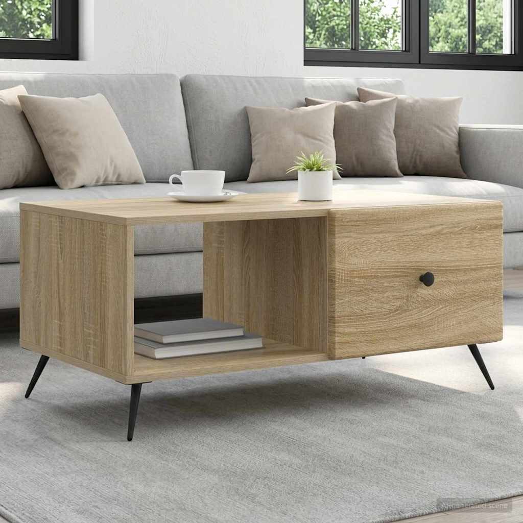 Coffee Table Sonoma Oak 90 x 50 x 40 cm Engineered Wood