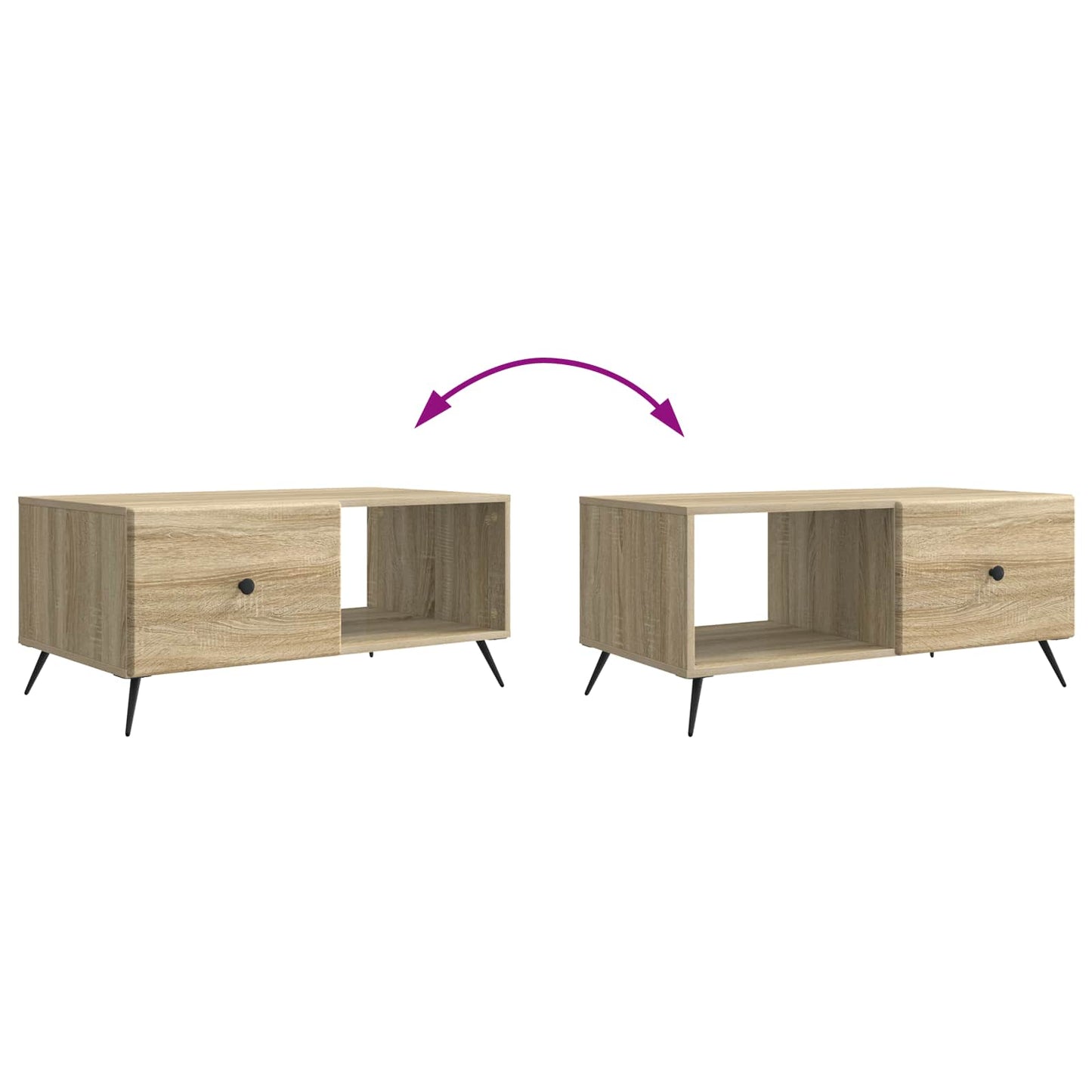 Coffee Table Sonoma Oak 90 x 50 x 40 cm Engineered Wood