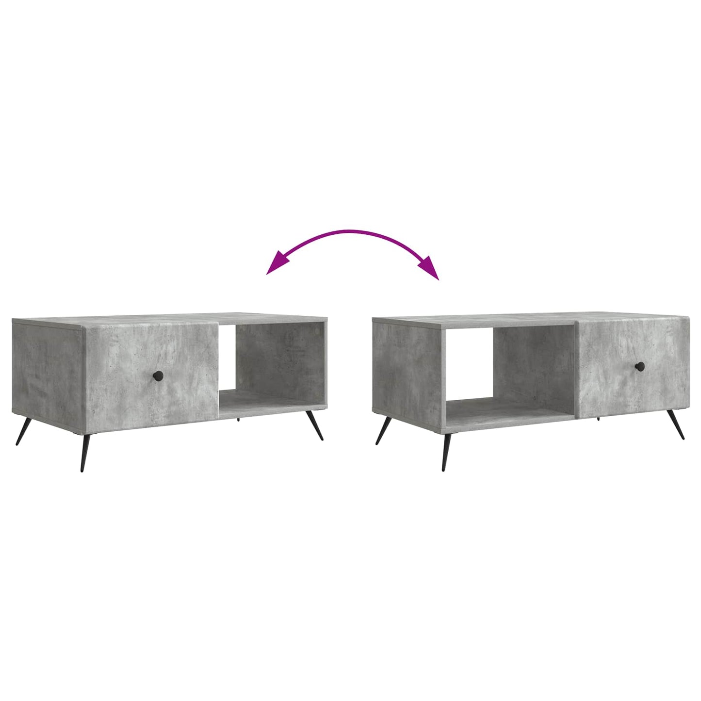 Coffee Table Concrete Grey 90 x 50 x 40 cm Engineered Wood