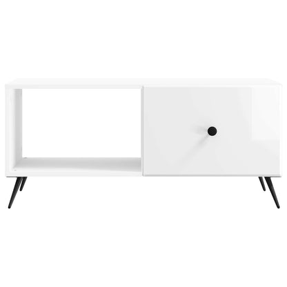 Coffee Table High Gloss White 90 x 50 x 40 cm Engineered Wood
