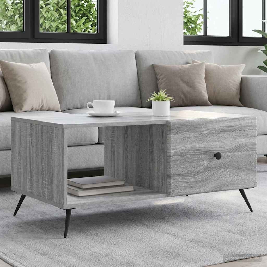 Coffee Table Grey Sonoma 90 x 50 x 40 cm Engineered Wood