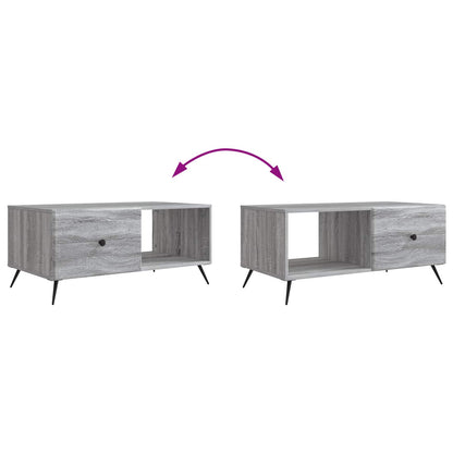Coffee Table Grey Sonoma 90 x 50 x 40 cm Engineered Wood