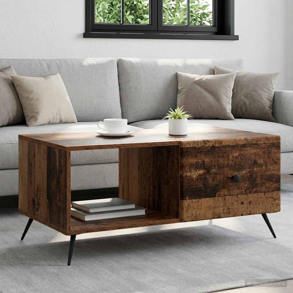 Coffee Table Old Wood 90 x 50 x 40 cm Engineered Wood